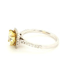 Certified Yellow Diamond Halo Engagement Ring in 18K - Peter's Vaults