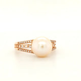 Whimsical Pearl and Diamond Ring in 10K Rose Gold - Peters Vault