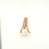 Whimsical Pearl and Diamond Necklace in 14K Rose Gold
