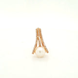 Whimsical Pearl and Diamond Necklace in 14K Rose Gold