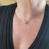 Lovely Princess Cut Blue Topaz Solitaire Necklace in 14K - Peter's Vaults