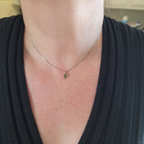 Extremely Rare Green Sapphire Oval Solitaire Necklace in 14K - Peter's Vaults