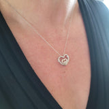 Fun & Inexpensive Heart Diamond Necklace in Sterling Silver - Peter's Vaults