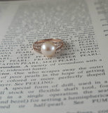 Whimsical Pearl and Diamond Ring in 10K Rose Gold