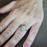 GIA Certified Euro Cut Diamond Bypass Engagement Ring in 14K - Peter's Vaults