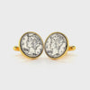 Genuine Mercury Dime Gold Plated Two-Tone Coin Elegant Cufflinks | Peter's Vaults