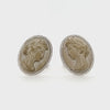 Gorgeous Turn of the Century Antique Lava Cameo Hand-Engraved Sterling Cufflinks | Peter's Vaults