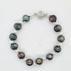 Modern Design Tahitian and Freshwater Pearl Bracelet with Sterling Magnet Clasp