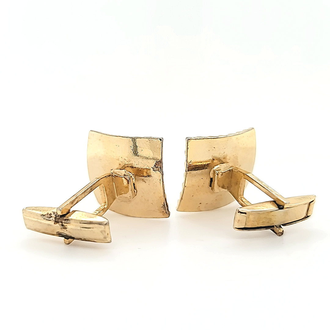 Alluring Vintage Hand-Crafted Gold Plated Onyx Cufflinks in Great Condition  Peter's Vaults