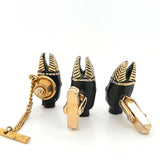 Alluring Vintage Hand-Crafted Tribal Mask Swank Cufflinks & TieLapel Pin Set  Peter's Vaults