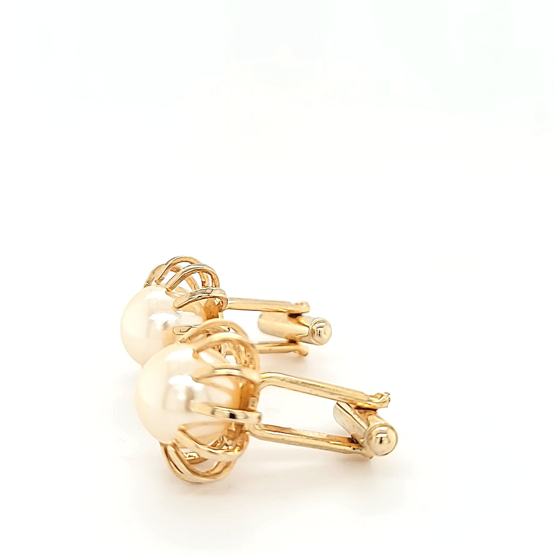 Splendid Vintage Handcrafted Gold Plated Faux Pearl Swank Cufflinks | Peter's Vaults