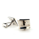 Classic Design Hand-Crafted Vintage Onyx and Pearl Cufflinks in Sterling Silver | Peter's Vaults