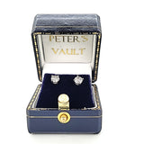 Classically Feminine Round Brilliant Diamond Stud Earrings in 14KW | Peter's Vaults