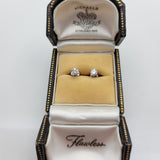 Classically Feminine Round Brilliant Diamond Stud Earrings in 14K