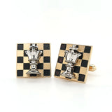 Dazzling Vintage Handcrafted Gold Plated Chess Board King Piece Cufflinks | Peter's Vaults