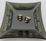 Dazzling Vintage Handcrafted Gold Plated Chess Board King Piece Cufflinks | Peter's Vaults