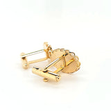 Dazzling Vintage Handcrafted Gold Plated Mother of Pearl Slices Oval Cufflinks  Peter's Vaults