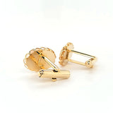 Dazzling Vintage Handcrafted Gold Plated Mother of Pearl Slices Oval Cufflinks  Peter's Vaults
