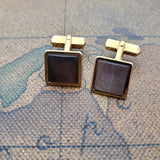Elegant Vintage Handcrafted Gold Plated Dark Mother of Pearl Swank Cufflinks  Peter's Vaults