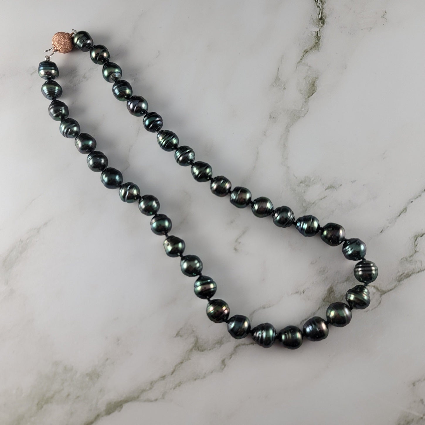 Gleaming Peacock Tahitian Circle Pearl Necklace  - Peters Vaults