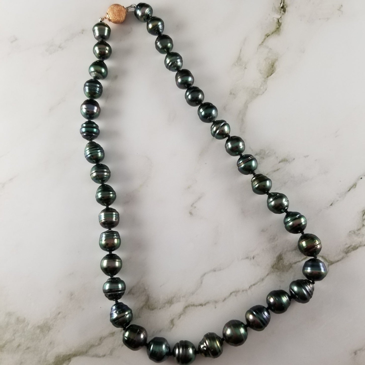 Gleaming Peacock Tahitian Circle Pearl Necklace  - Peters Vaults