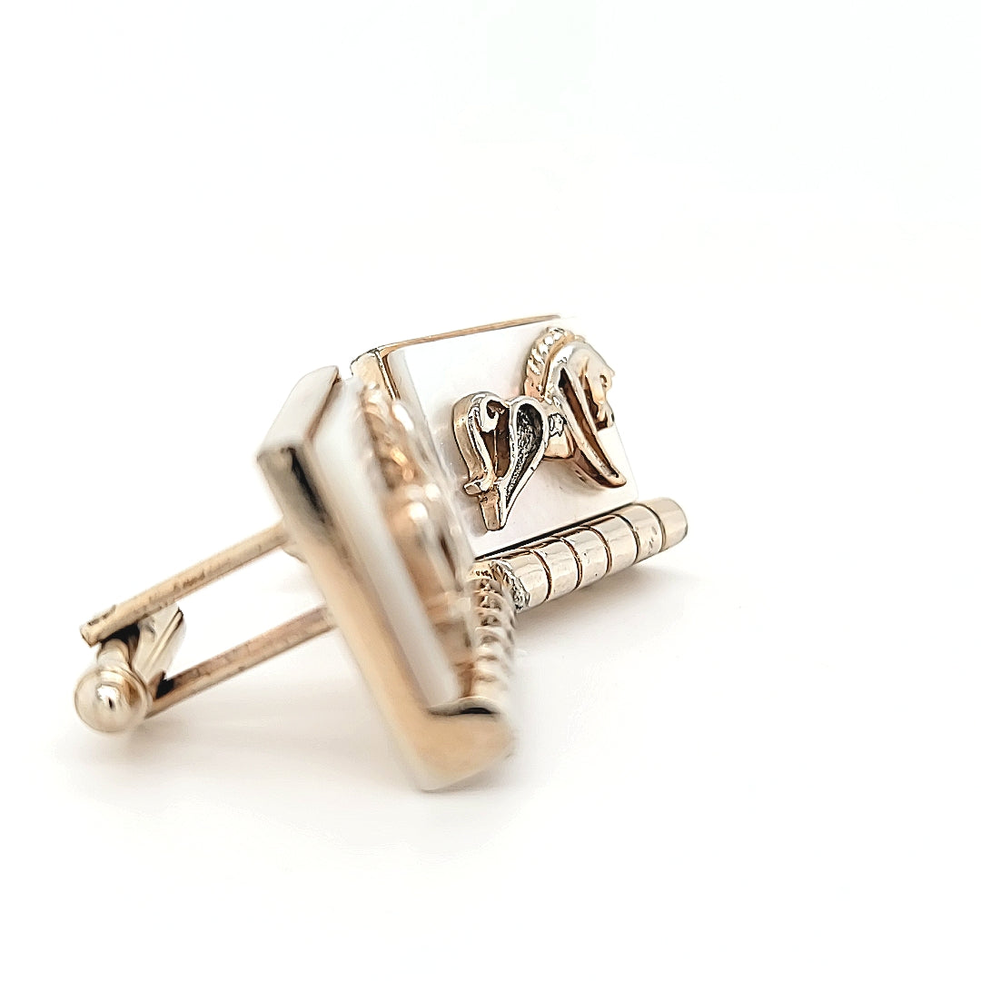 Grand Vintage Handcrafted Equestrian Mother of Pearl Horse Cufflinks  Peter's Vaults