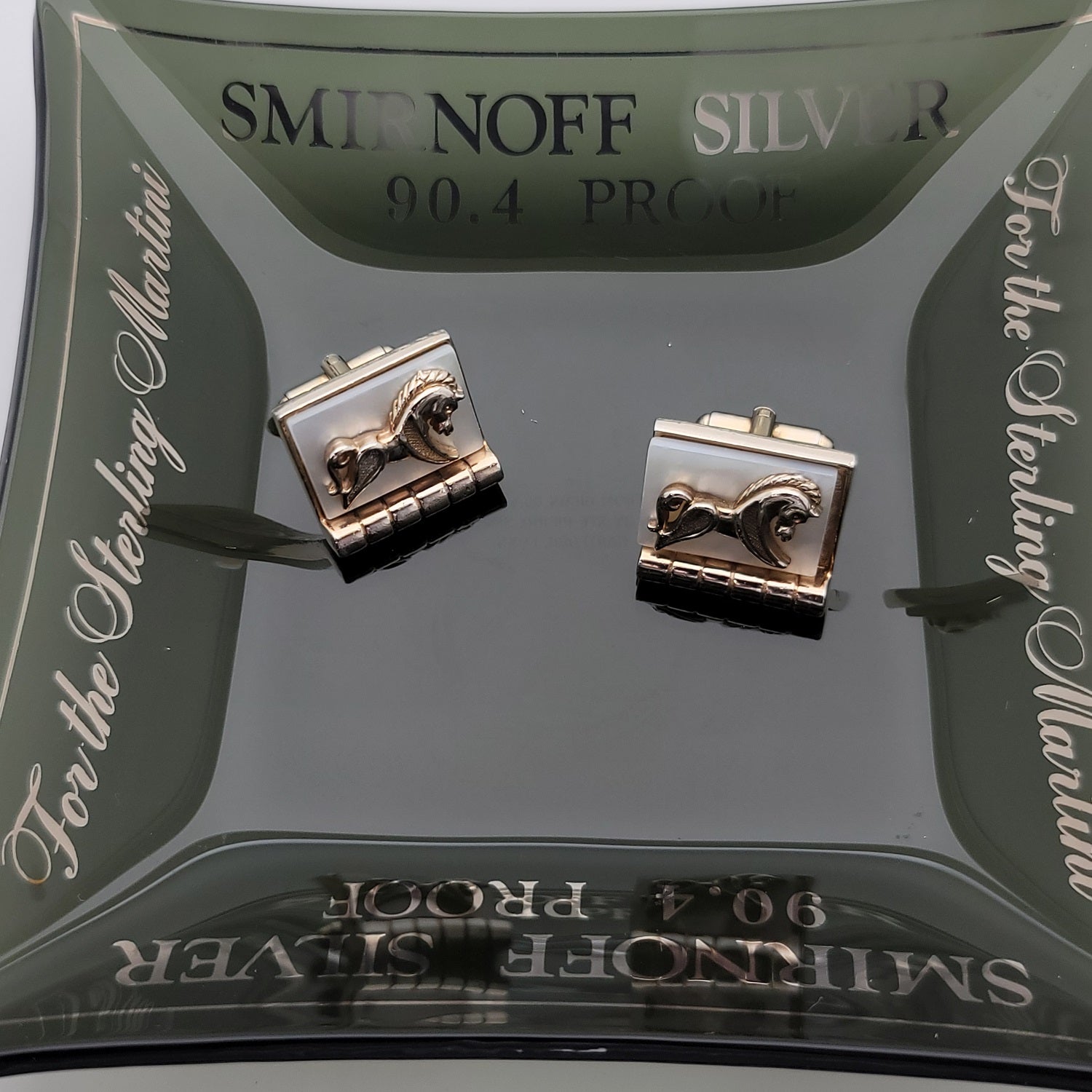 Grand Vintage Handcrafted Equestrian Mother of Pearl Horse Cufflinks  Peter's Vaults