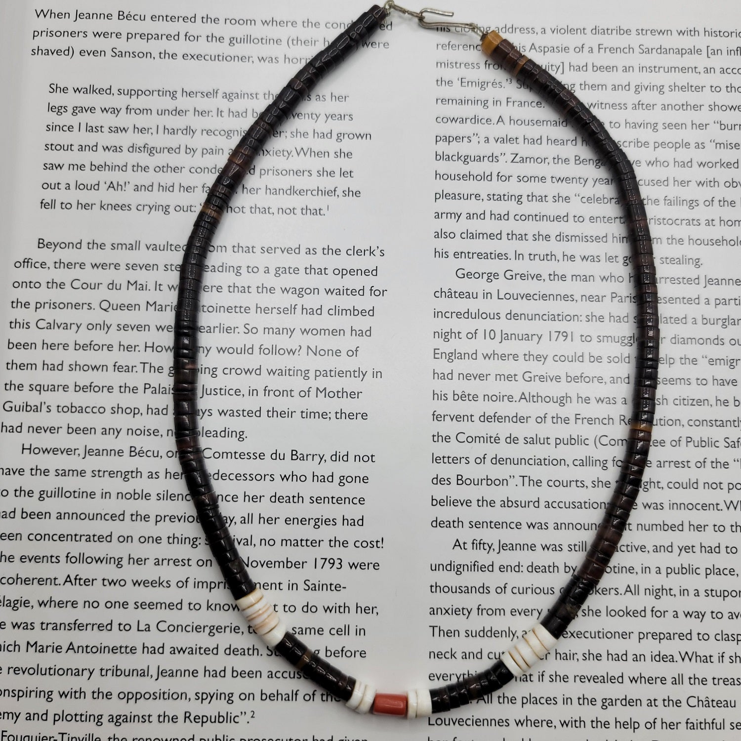 Handcrafted Tiger's Eye White Shell and Coral Heishi Strand -16 Statement Necklace  Peter's Vaults