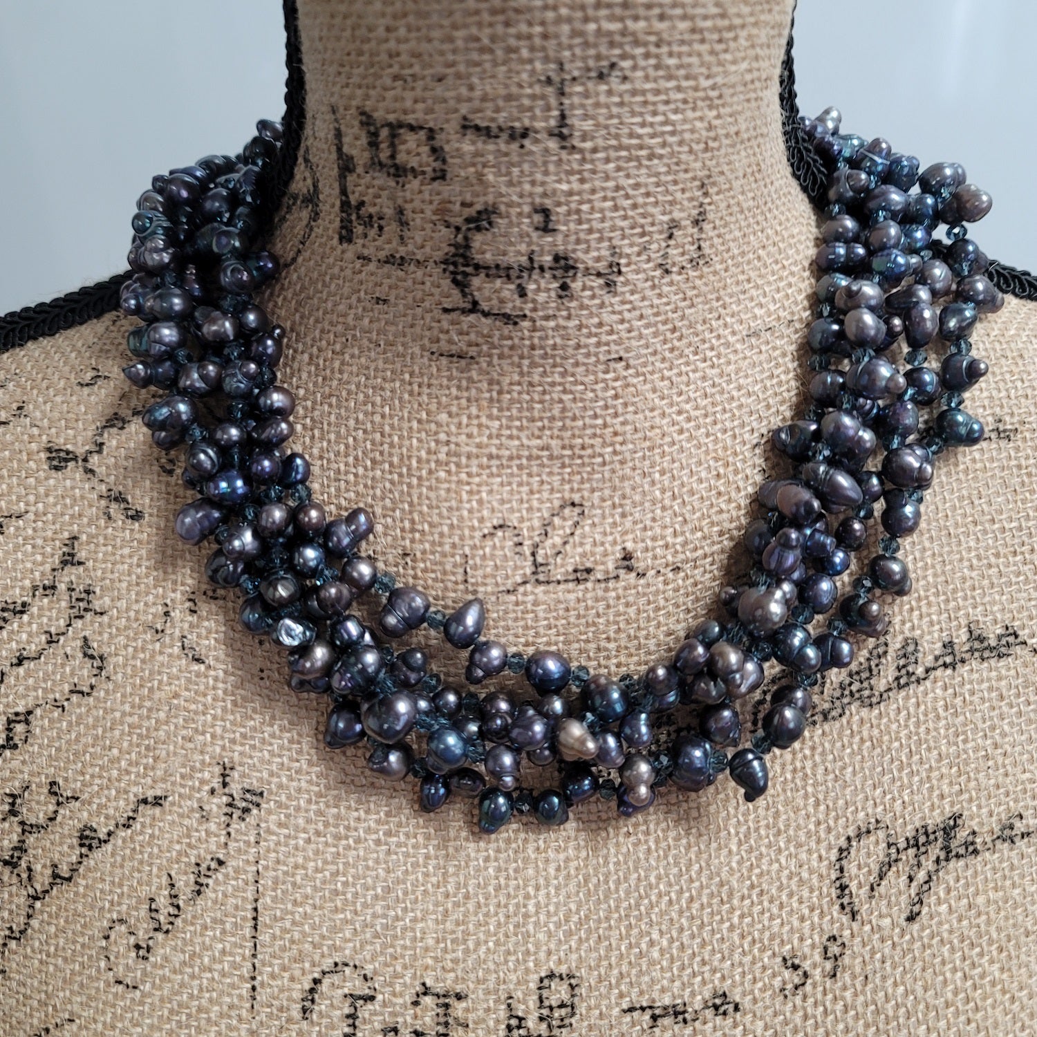 Layers of Luminous Black Freshwater Pearl Multi-Strand Necklace | Peters Vault