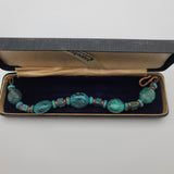 Modern Design Baroque Shape Turquoise Bracelet in Copper | Peter's Vaults