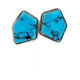 Modern Design Baroque Shape Turquoise Earrings in Sterling Silver  Peter's Vaults