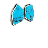 Modern Design Baroque Shape Turquoise Earrings in Sterling Silver  Peter's Vaults