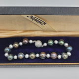 Modern Design Tahitian and Freshwater Pearl Bracelet with Sterling Magnet Clasp