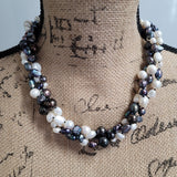 Multi Layer Freshwater Pearl Strand Necklace with Multi Colors
