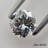 Round Brilliant Cut Solitaire Loose Diamond .50ctw Perfect for Engagement Ring or Pendant
