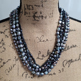 Scintilating Multi Layer Freshwater Black Pearl Strand Necklace  Peters Vault