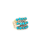 Scintillating One of a Kind Vintage Turquoise Multi-Ring Band in 18K  Peter's Vaults