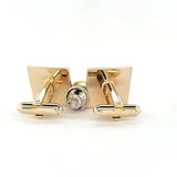 Set of Elegant Vintage Gold Plated Classic Cameo Design Cufflinks & Tie - Lapel Pin | Peter's Vaults