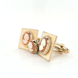 Set of Elegant Vintage Gold Plated Classic Cameo Design Cufflinks & Tie - Lapel Pin | Peter's Vaults