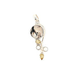 Shimmering Modern Design Jasper Faux Pearl and Yellow Quartz Pendant Slide in Silver  Peter's Vaults