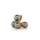 Splendid Vintage Gold Plated Cufflinks with Double Gray Faux Pearls | Peter's Vaults