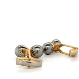 Splendid Vintage Gold Plated Cufflinks with Double Gray Faux Pearls | Peter's Vaults