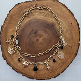 Striking Charm Necklace with lots of Character and Paper Clip Chain - Gold Plated  Peter's Vaults
