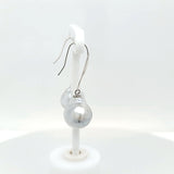 Stunning Akoya Keshi Pearl Drop Earrings in 14KW in RARE Light Blue Color | Peter's Vault