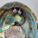 Stunning Akoya Keshi Pearl Drop Earrings in 14KW in RARE Light Blue Color | Peter's Vault