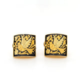 Vintage Damascene Hand-crafted Hummingbird Clip on Earrings - Gold Plated | Peter's Vaults