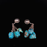 Vintage Sterling Silver Baroque Turquoise Drop-Dangle Earrings