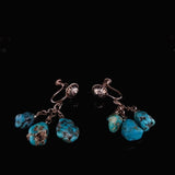 Vintage Sterling Silver Baroque Turquoise Drop-Dangle Earrings