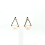 Whimsical Pearl and Diamond Earrings in 14K Yellow Gold | Peter's Vault