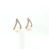 Whimsical Pearl and Diamond Earrings in 14K Yellow Gold | Peter's Vault